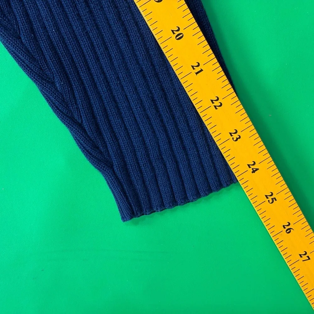 Tommy Bahama 1/4 Zip Sweater Mens XL Navy Blue Ribbed Knit Mock Neck Pullover